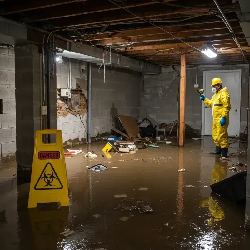 Flooded Basement Electrical Hazard in New Waverly, TX Property